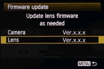 Select the Lens Ver.x.x.x item