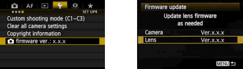 display the lens firmware version