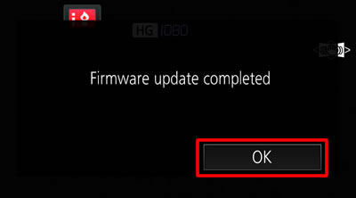 Firmware update completed