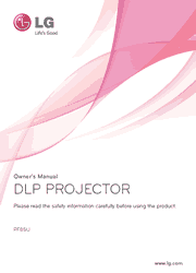 The cover of LG PF85U Portable LED Projector Owner Manual