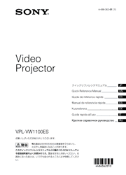 The cover of Sony VPL-VW1100ES 4K Projector Quick Reference Manual