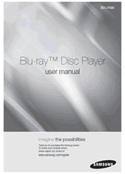 The cover of Samsung BD-J7500 Blu-ray Disc Player User Manual